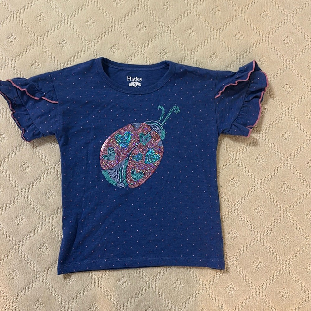 Hatley Kids Blue T-Shirt with Ladybug Design